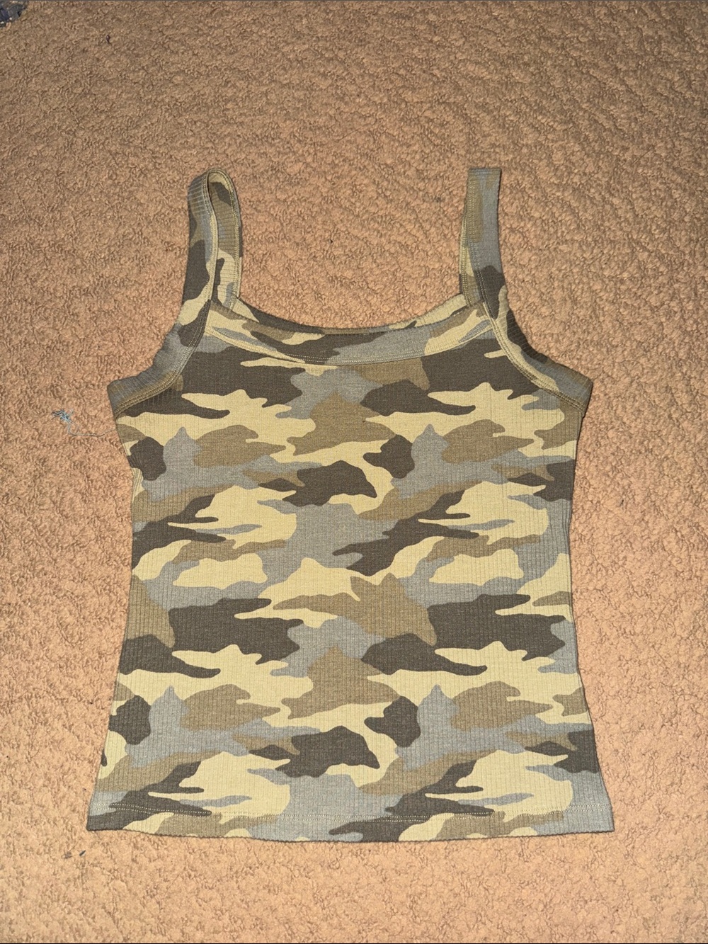 American Eagle Outfitters Camo Ribbed Tank Top